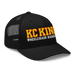 Front right angle of the MAS Kansas City Kings Wheelchair Basketball KC Kings Black Curved Bill Trucker Snapback against a white background