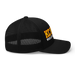 Right side angle of the MAS Kansas City Kings Wheelchair Basketball KC Kings Black Curved Bill Trucker Snapback against a white background
