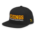 Front left angle of the MAS Kansas City Kings Wheelchair Basketball KC Kings Black Flat Bill Snapback against a white background
