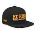 Front right angle of the MAS Kansas City Kings Wheelchair Basketball KC Kings Black Flat Bill Snapback against a white background
