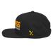 Left side angle of the MAS Kansas City Kings Wheelchair Basketball KC Kings Black Flat Bill Snapback against a white background