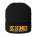 Front angle of the MAS Kansas City Kings Wheelchair Basketball KC Kings Black Organic Beanie against a white background