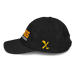Left side angle of the MAS Kansas City Kings Wheelchair Basketball KC Kings Black Youth Dad Hat against a white background