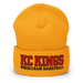 Front angle of the MAS Kansas City Kings Wheelchair Basketball KC Kings Gold Beanie against a white background