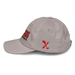 Left side angle of the MAS Kansas City Kings Wheelchair Basketball KC Kings Grey Youth Dad Hat against a white background