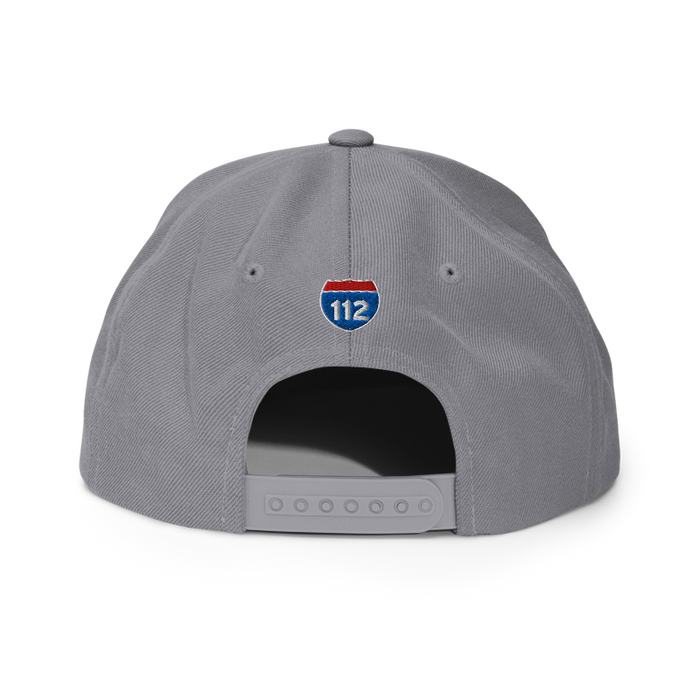 Back angle of the MAS Kansas City Kings Wheelchair Basketball KC Kings Silver Flat Bill Snapback against a white background