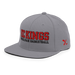 Front left angle of the MAS Kansas City Kings Wheelchair Basketball KC Kings Silver Flat Bill Snapback against a white background