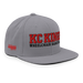 Front right angle of the MAS Kansas City Kings Wheelchair Basketball KC Kings Silver Flat Bill Snapback against a white background