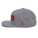 Left side angle of the MAS Kansas City Kings Wheelchair Basketball KC Kings Silver Flat Bill Snapback against a white background
