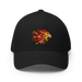 Front angle of the MAS Kansas City Kings Wheelchair Basketball Lion Black Flexfit Curved Bill Fitted against a white background