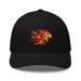 Front angle of the MAS Kansas City Kings Wheelchair Basketball Lion Black Curved Bill Trucker Snapback against a white background