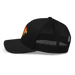 Left side angle of the MAS Kansas City Kings Wheelchair Basketball Lion Black Curved Bill Trucker Snapback against a white background