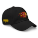 Front right angle of the MAS Kansas City Kings Wheelchair Basketball Lion Black Dad Hat against a white background