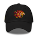 Front angle of the MAS Kansas City Kings Wheelchair Basketball Lion Black Dad Hat against a white background