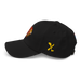 Left side angle of the MAS Kansas City Kings Wheelchair Basketball Lion Black Dad Hat against a white background