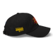Right side angle of the MAS Kansas City Kings Wheelchair Basketball Lion Black Dad Hat against a white background