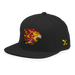 Front left angle of the MAS Kansas City Kings Wheelchair Basketball Lion Black Flat Bill Snapback against a white background