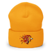 Front angle of the MAS Kansas City Kings Wheelchair Basketball Lion Gold Beanie against a white background