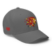Front right angle of the MAS Kansas City Kings Wheelchair Basketball Lion Grey Flexfit Curved Bill Fitted against a white background