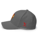 Left side angle of the MAS Kansas City Kings Wheelchair Basketball Lion Grey Flexfit Curved Bill Fitted against a white background