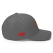 Right side angle of the MAS Kansas City Kings Wheelchair Basketball Lion Grey Flexfit Curved Bill Fitted against a white background