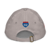 Back angle of the MAS Kansas City Kings Wheelchair Basketball Lion Grey Youth Dad Hat against a white background