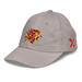 Front left angle of the MAS Kansas City Kings Wheelchair Basketball Lion Grey Youth Dad Hat against a white background