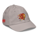 Front right angle of the MAS Kansas City Kings Wheelchair Basketball Lion Grey Youth Dad Hat against a white background