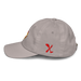 Left side angle of the MAS Kansas City Kings Wheelchair Basketball Lion Grey Youth Dad Hat against a white background