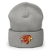 Front angle of the MAS Kansas City Kings Wheelchair Basketball Lion Heather Grey Beanie against a white background