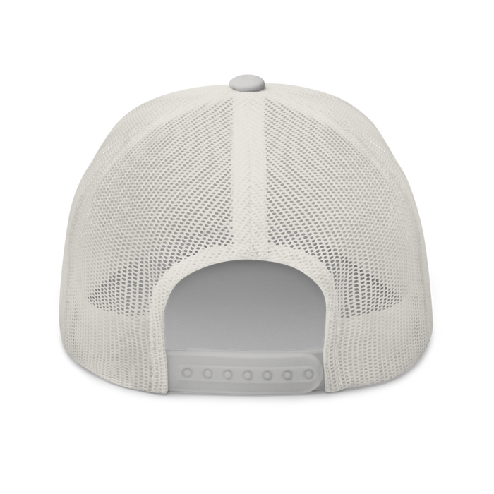 Back angle of the MAS Kansas City Kings Wheelchair Basketball Lion Silver Curved Bill Trucker Snapback against a white background