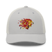 Front angle of the MAS Kansas City Kings Wheelchair Basketball Lion Silver Curved Bill Trucker Snapback against a white background