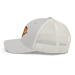 Left side angle of the MAS Kansas City Kings Wheelchair Basketball Lion Silver Curved Bill Trucker Snapback against a white background