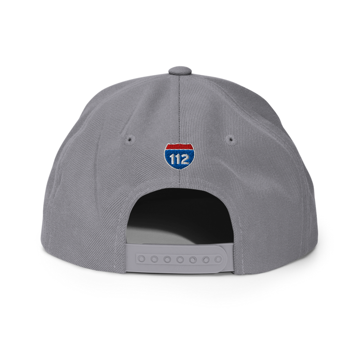 Back angle of the MAS Kansas City Kings Wheelchair Basketball Lion Silver Flat Bill Snapback against a white background