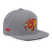 Front right angle of the MAS Kansas City Kings Wheelchair Basketball Lion Silver Flat Bill Snapback against a white background