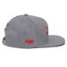 Right side angle of the MAS Kansas City Kings Wheelchair Basketball Lion Silver Flat Bill Snapback against a white background