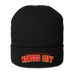 Front angle of the MAS Kansas City Wheelchair Football Arch Black Organic Beanie against a white background