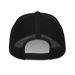 Back angle of the MAS Kansas City Wheelchair Football Arch Black Curved Bill Trucker Snapback against a white background