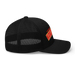 Right side angle of the MAS Kansas City Wheelchair Football Arch Black Curved Bill Trucker Snapback against a white background