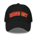 Front angle of the MAS Kansas City Wheelchair Football Arch Black Dad Hat against a white background