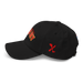 Left side angle of the MAS Kansas City Wheelchair Football Arch Black Dad Hat against a white background