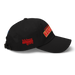 Right side angle of the MAS Kansas City Wheelchair Football Arch Black Dad Hat against a white background