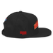 Right side angle of the MAS Kansas City Wheelchair Football Arch Black Flat Bill Snapback against a white background