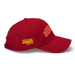 Right side angle of the MAS Kansas City Wheelchair Football Arch Cranberry Dad Hat against a white background