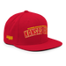 Front right angle of the MAS Kansas City Wheelchair Football Arch Red Flat Bill Snapback against a white background
