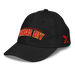 Front left angle of the MAS Kansas City Wheelchair Football Arch Youth Black Dad Hat against a white background