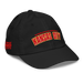 Front right angle of the MAS Kansas City Wheelchair Football Arch Youth Black Dad Hat against a white background