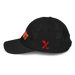 Left side angle of the MAS Kansas City Wheelchair Football Arch Youth Black Dad Hat against a white background