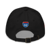 Back angle of the MAS Kansas City Wheelchair Football Black & Red Dad Hat against a white background