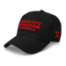 Front left angle of the MAS Kansas City Wheelchair Football Black & Red Dad Hat against a white background